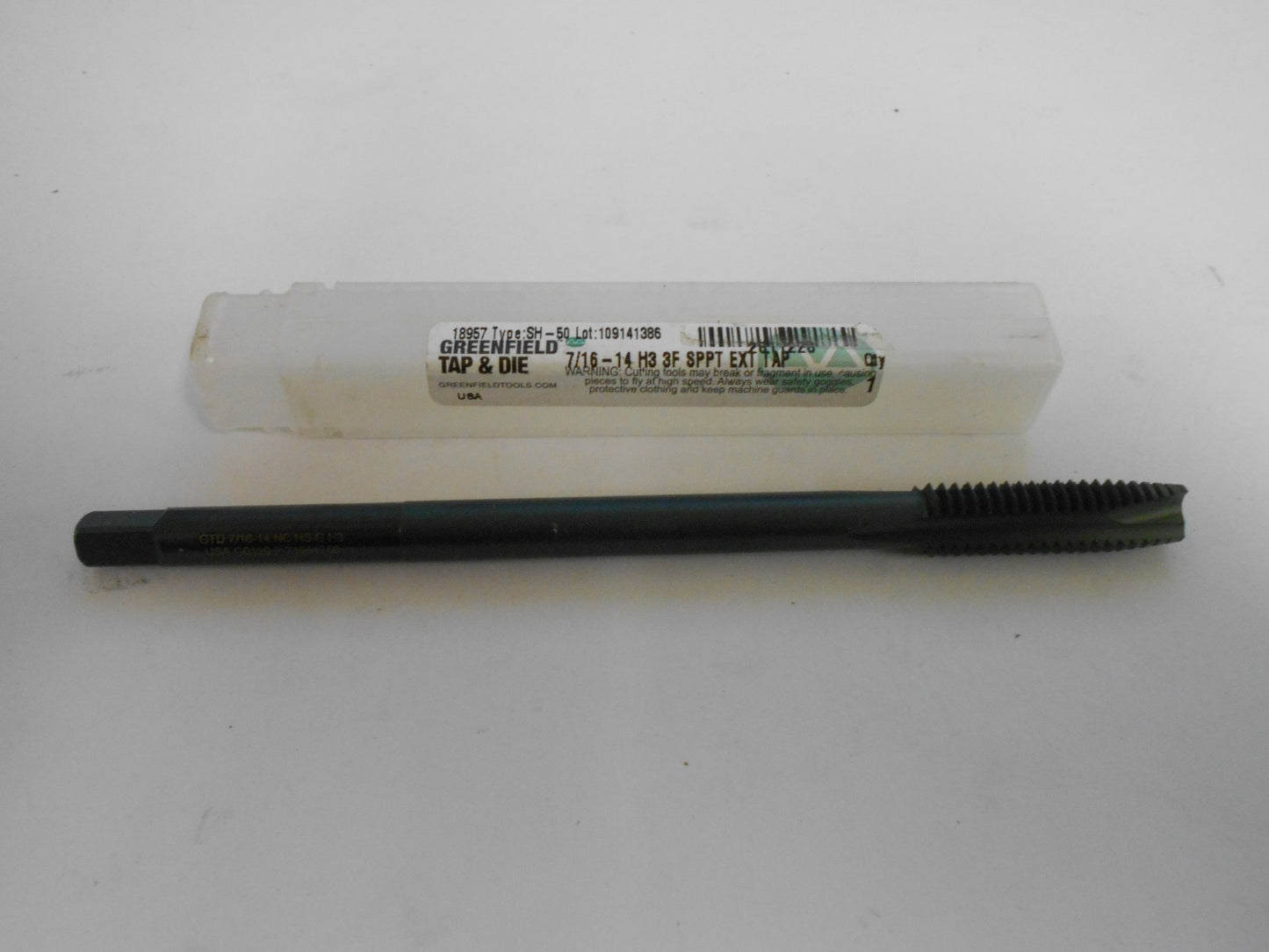 Greenfield H3 7/16"-14 UNC Plug Chamfer HSS Spiral Point Tap QTY 3  18957