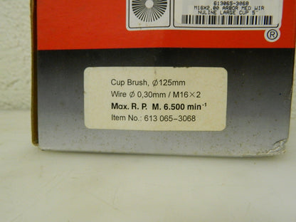 Hawk Crimped Steel Wire Cup Brush 5" Diam x M16x2 Hole Size  04186342