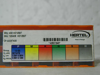 Hertel SNU432 HC1250T Carbide Turning Insert Qty 10 42801548