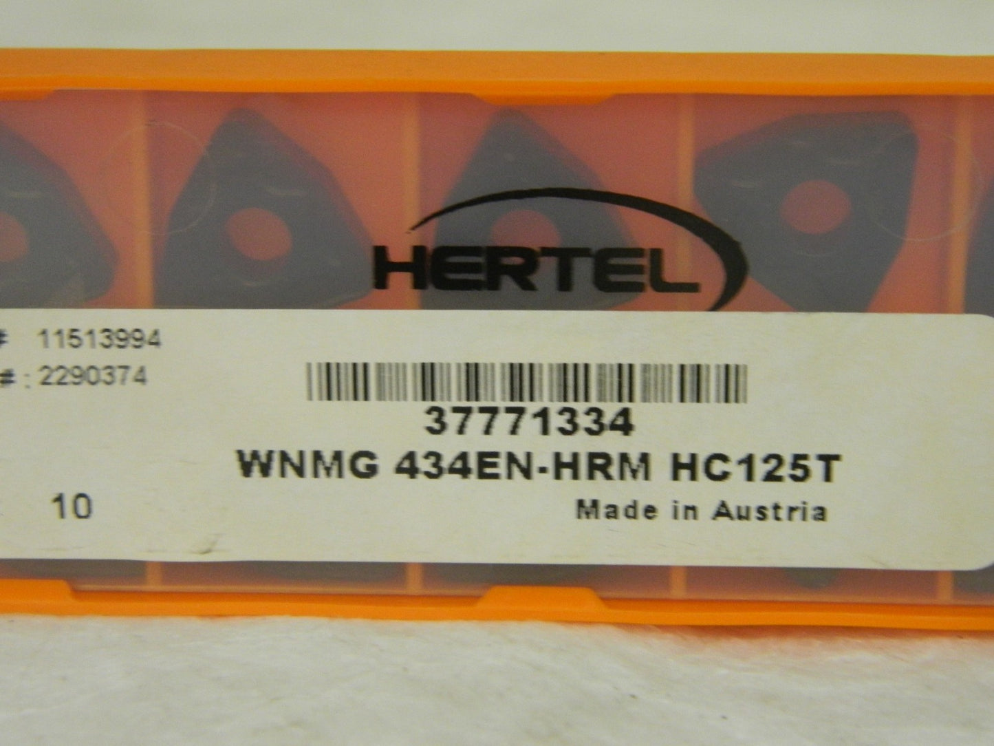 Hertel Carbide Insert WNMG434EN-HRM Grade HC125T QTY 10  37771334