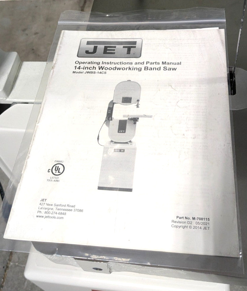JET JWBS-14CS 14" Vertical Bandsaw  6" Height Capacity  115/230V  1HP