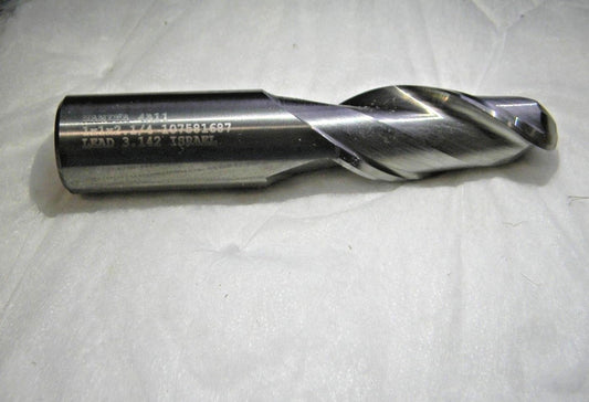 Hanita 1" x 1" x 2-1/4" x 5" 2 Flute Ball Nose Carbide End Mill  4A1125008