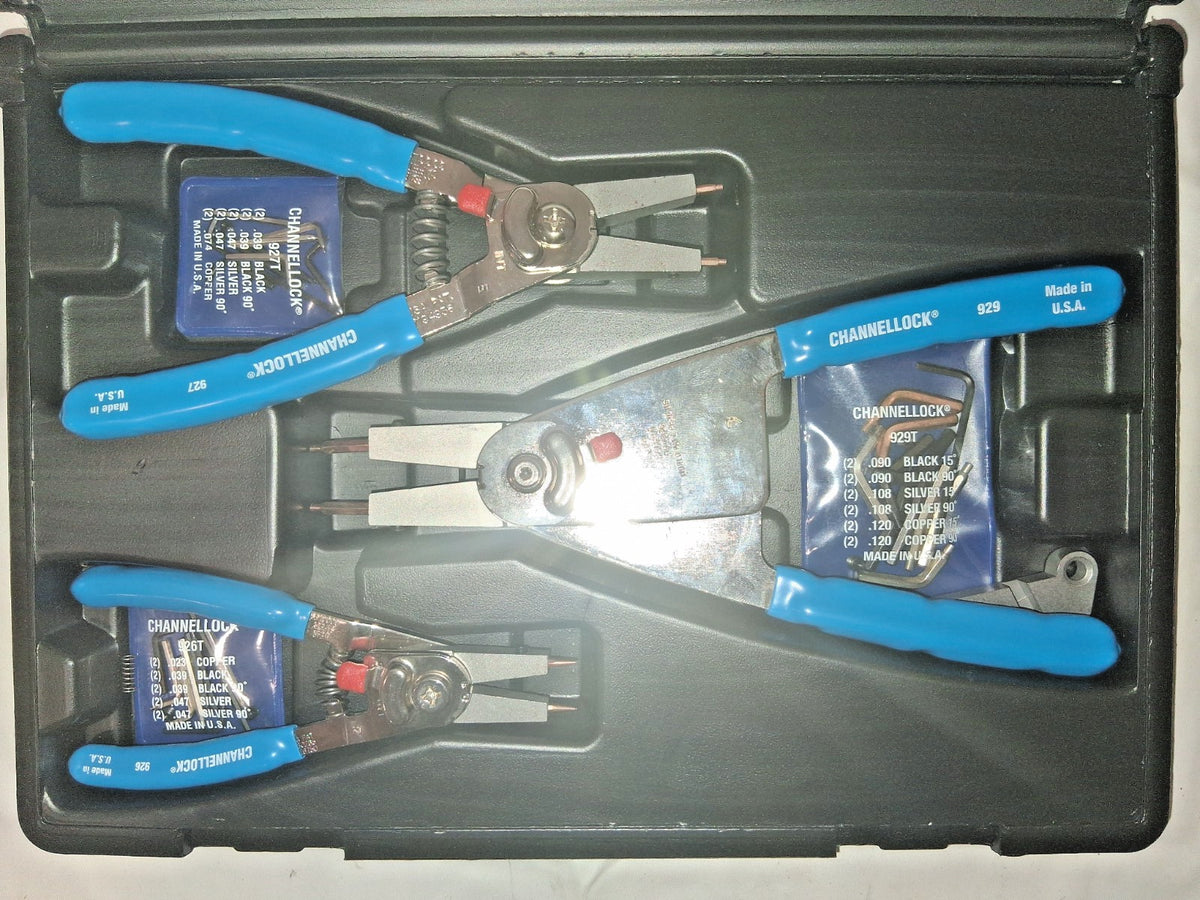 Channellock 3 Pc Convertible Retaining Ring Pliers Set 6" 8" & 10" RT-3