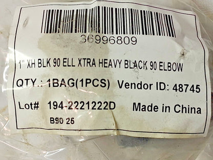 Professional Black Threaded 90 deg Elbows 2Pk 1" 36996809
