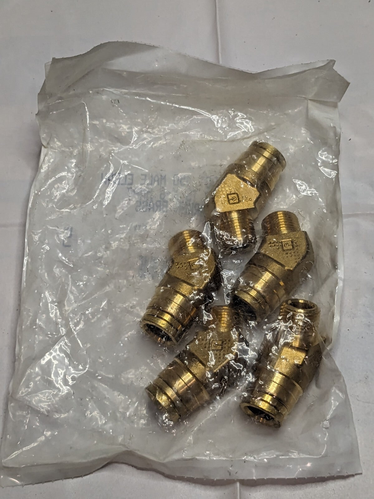 PARKER PushToConnect Tube Fitting: 3/8" Thread, 1/2" OD Qty 5 PF-002