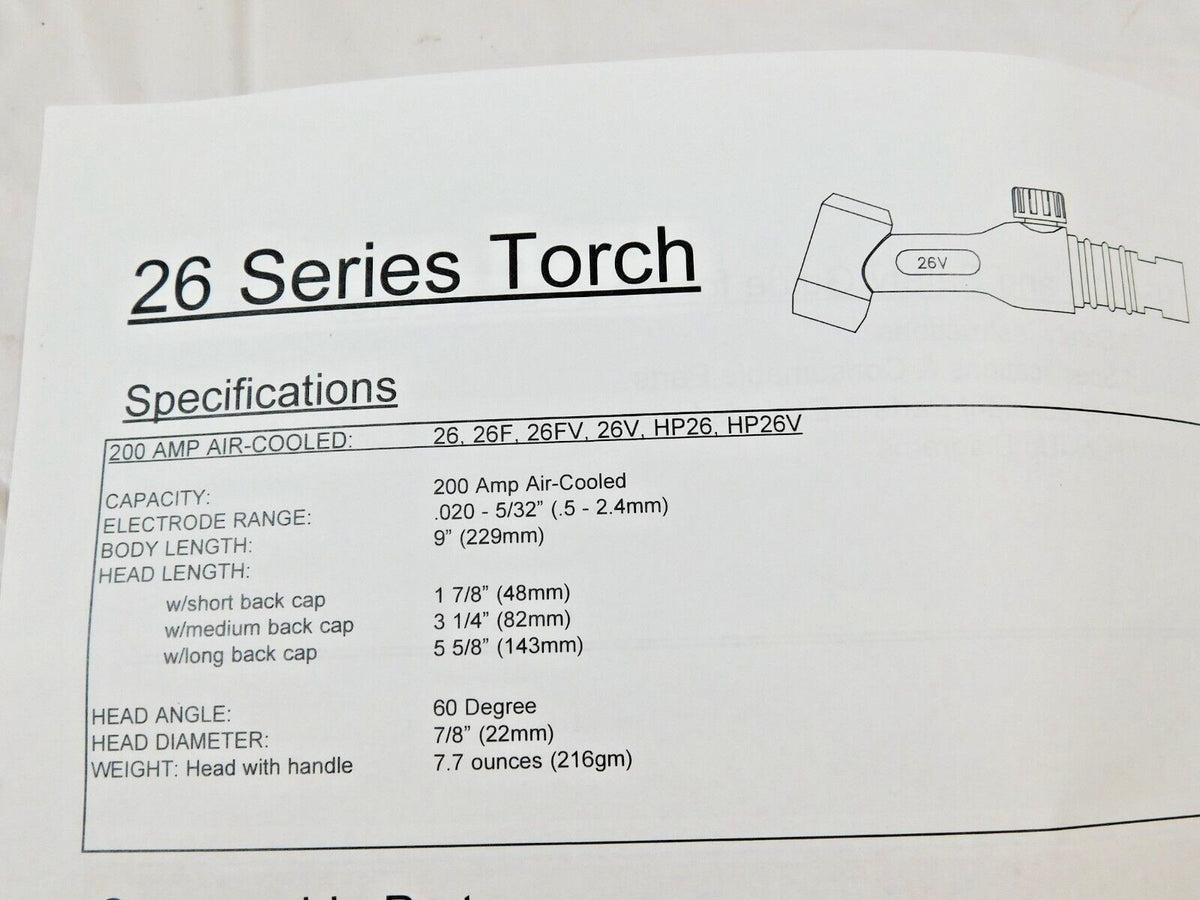 THERMACUT Torch  Assembly 26 Series 200A 25 Ft Long 26F-25-R