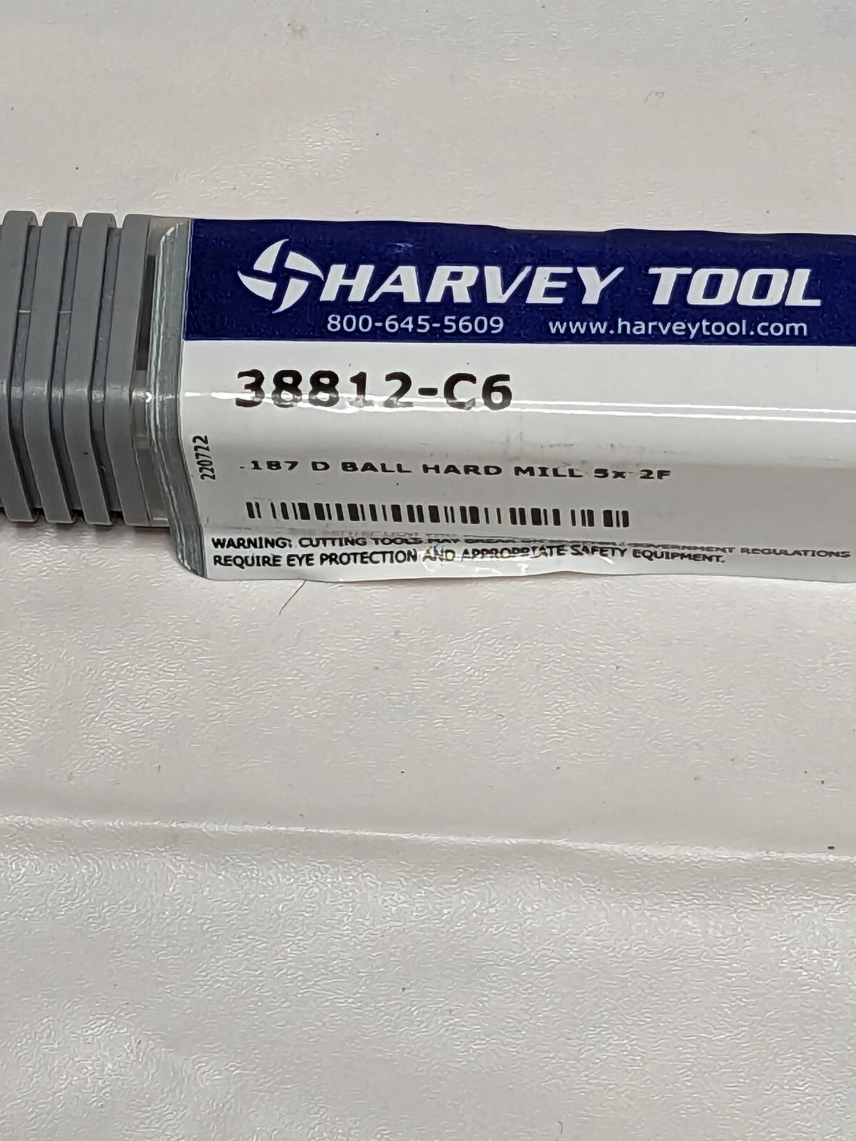 HARVEY TOOL Ball End Mill: 0.1875 Dia, 0.15 LOC, 2 Flute 38812-C6