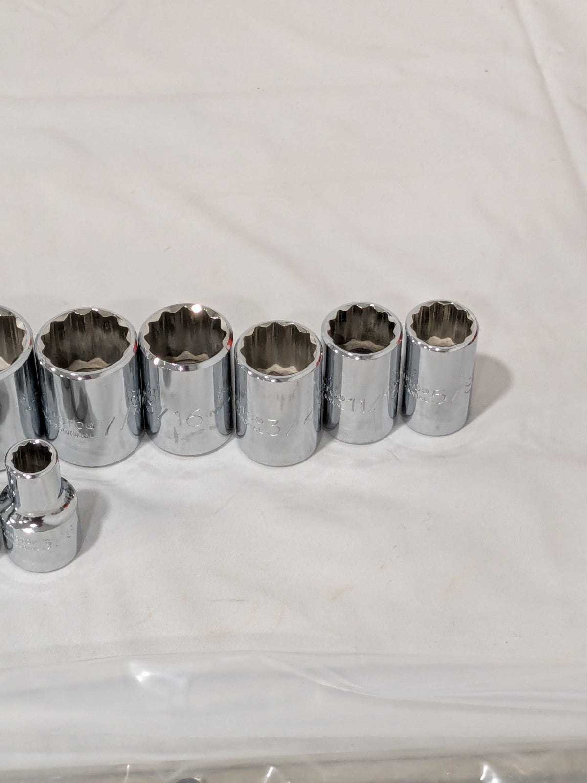 Proto Socket Set: Standard, 14 Pc, 1/2" Drive, 3/8 to 1-1/4" J54114 INCOMPLETE