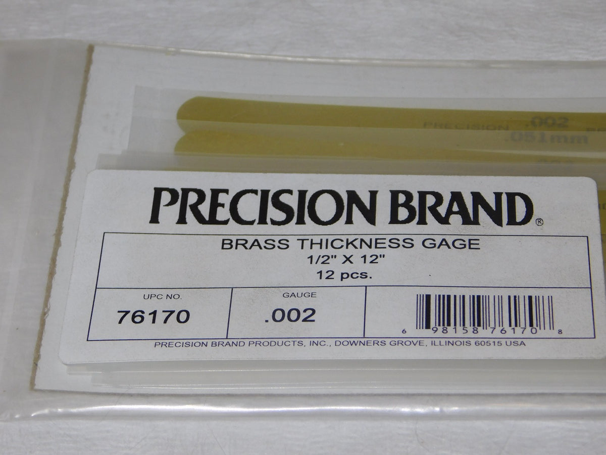 Precision Brand 0.002 Brass Thickness Gage 1/2 x 12 Blades (Pack of 12) 76170