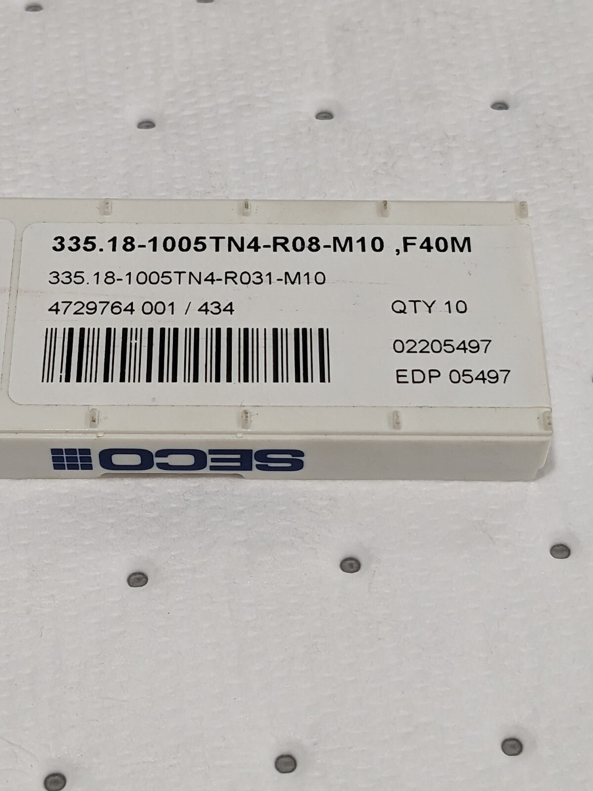 SECO Milling Insert: ANSI 335.18-1005TN4-R031-M10 Qty 10 02205497