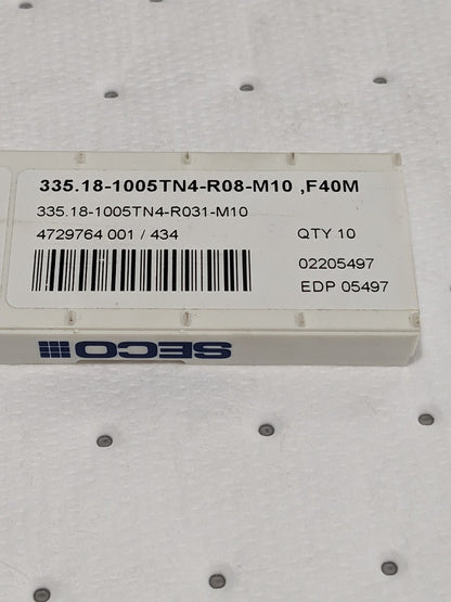 SECO Milling Insert: ANSI 335.18-1005TN4-R031-M10 Qty 10 02205497
