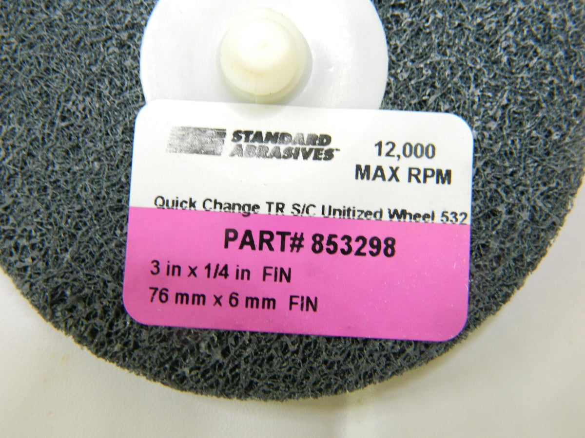 Standard Abrasives 3" x 1/4" FIN Quick Change Wheel Qty 10 853298