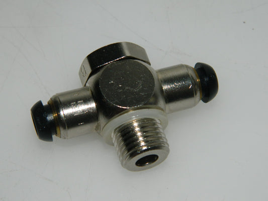 Parker Push-to-Connect Tube Double Banjo 6mm Dia 1/4-19 QTY 2  BSPP XC0R4PB6D1/4