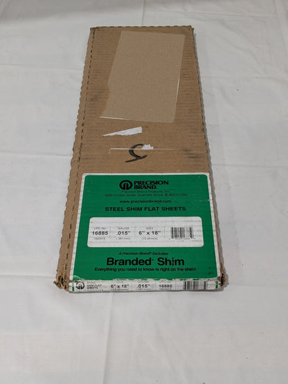 PRECISION BRAND Shim Stock: 0.015'' Thick, 18'' L, 6" W, 1008/1010 Qty 10 16885