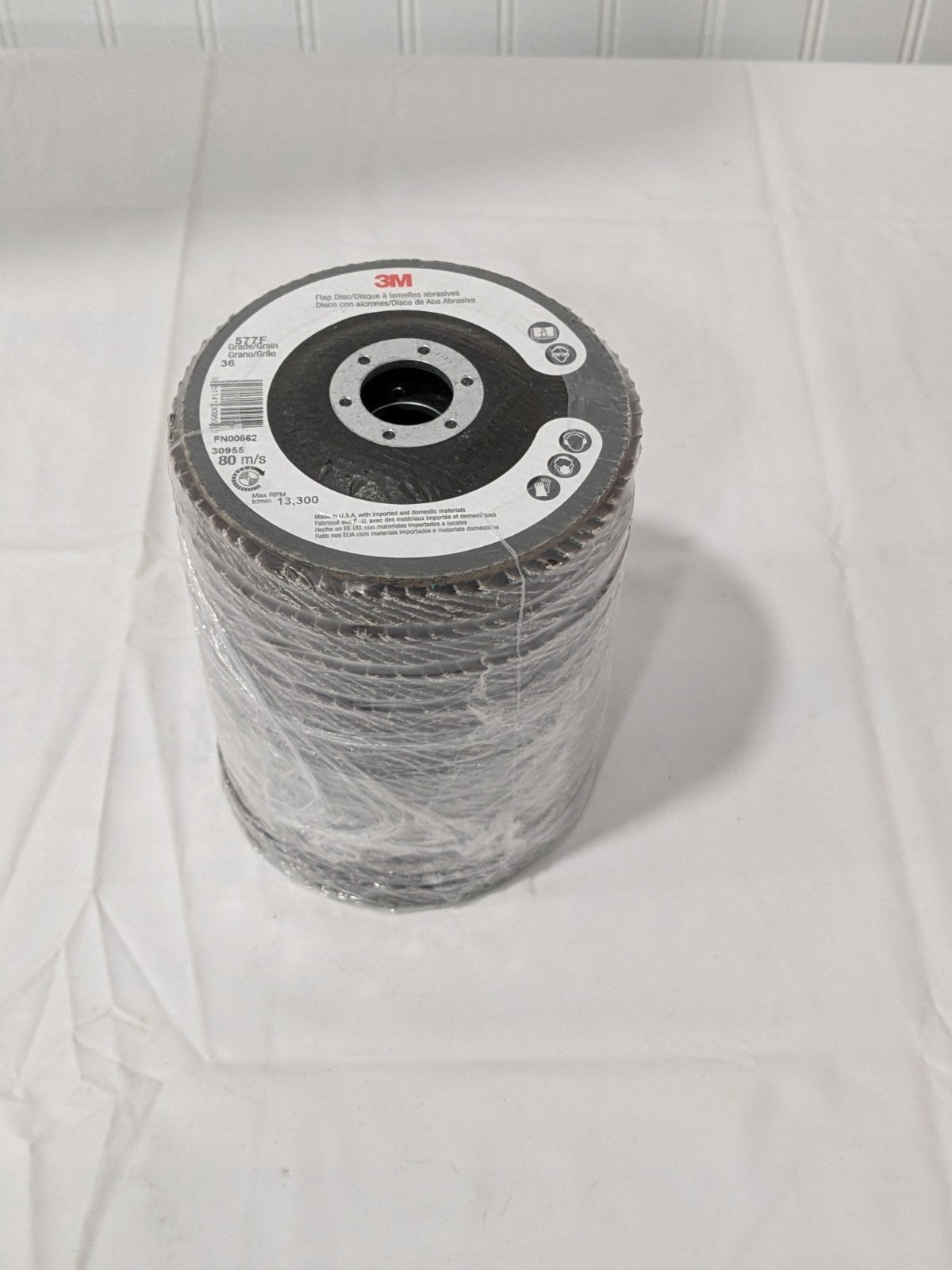 3M Flap Disc: 4-1/2" Dia, 7/8" Hole, 36G, ZA, Type 27 Qty 10 7010363142