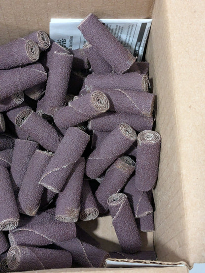 SA Straight Cartridge Roll: 1/2" Dia, 50 Grit, Aluminum Oxide Qty 100 7100103100