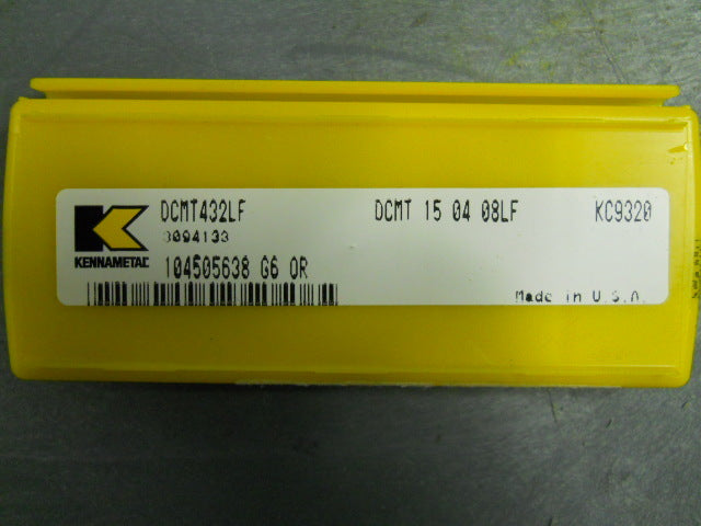 Kennametal DCMT432 LF Grade KC9320 Carbide Turning Inserts Qty. 5  2951654