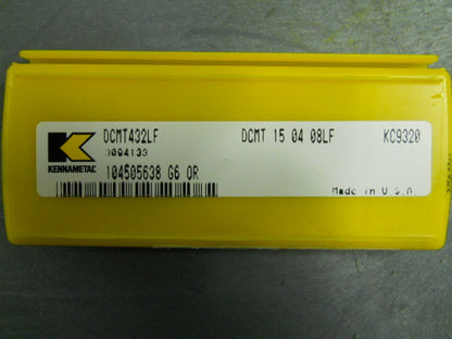 Kennametal DCMT432 LF Grade KC9320 Carbide Turning Inserts Qty. 5  2951654
