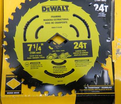 DEWALT qty 2 Wet & Dry Cut Saw Blade: 7-1/4 24 Teeth DWA171424
