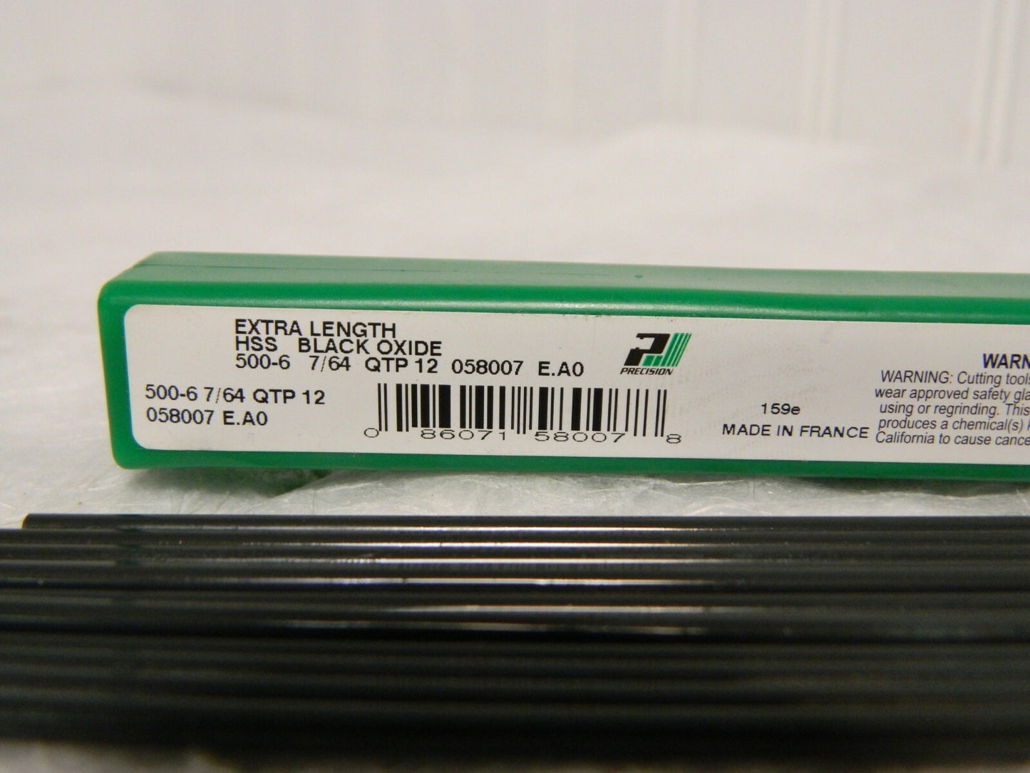 Precision Twist Drill High Speed Steel Aircraft 7/64" Diam 6" OAL Qty