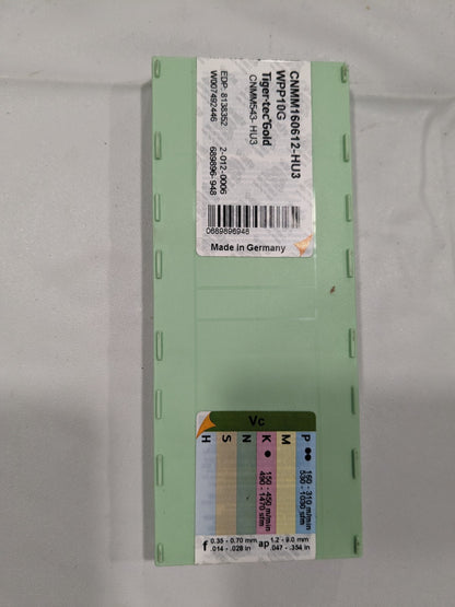 WALTER 10pc Turning Inserts: CNMM543HU3 WPP10G, Carbide 8138352