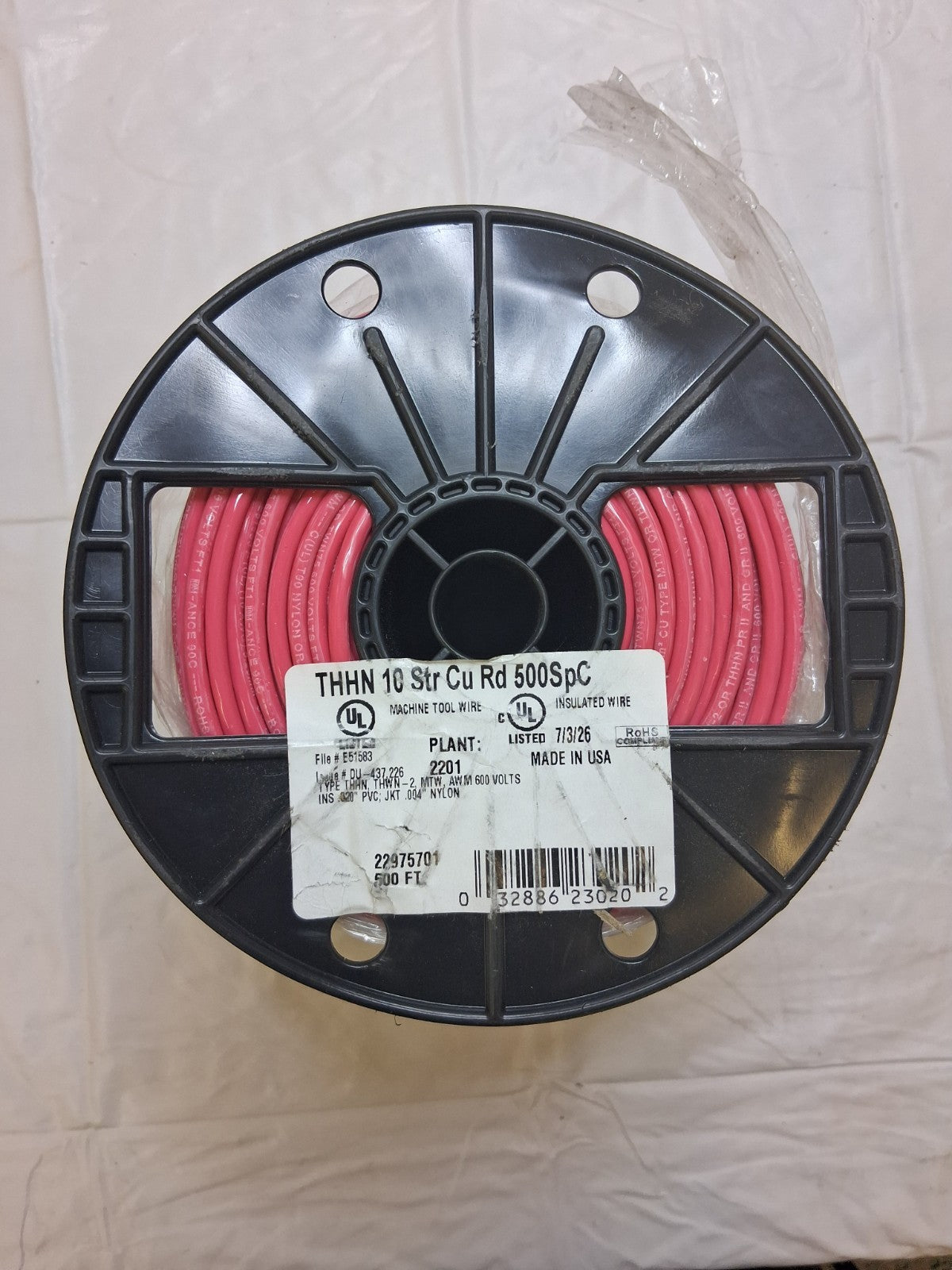 Southwire Building Wire THHN 10AWG Nylon Stranded Core 500ft Long 22975701