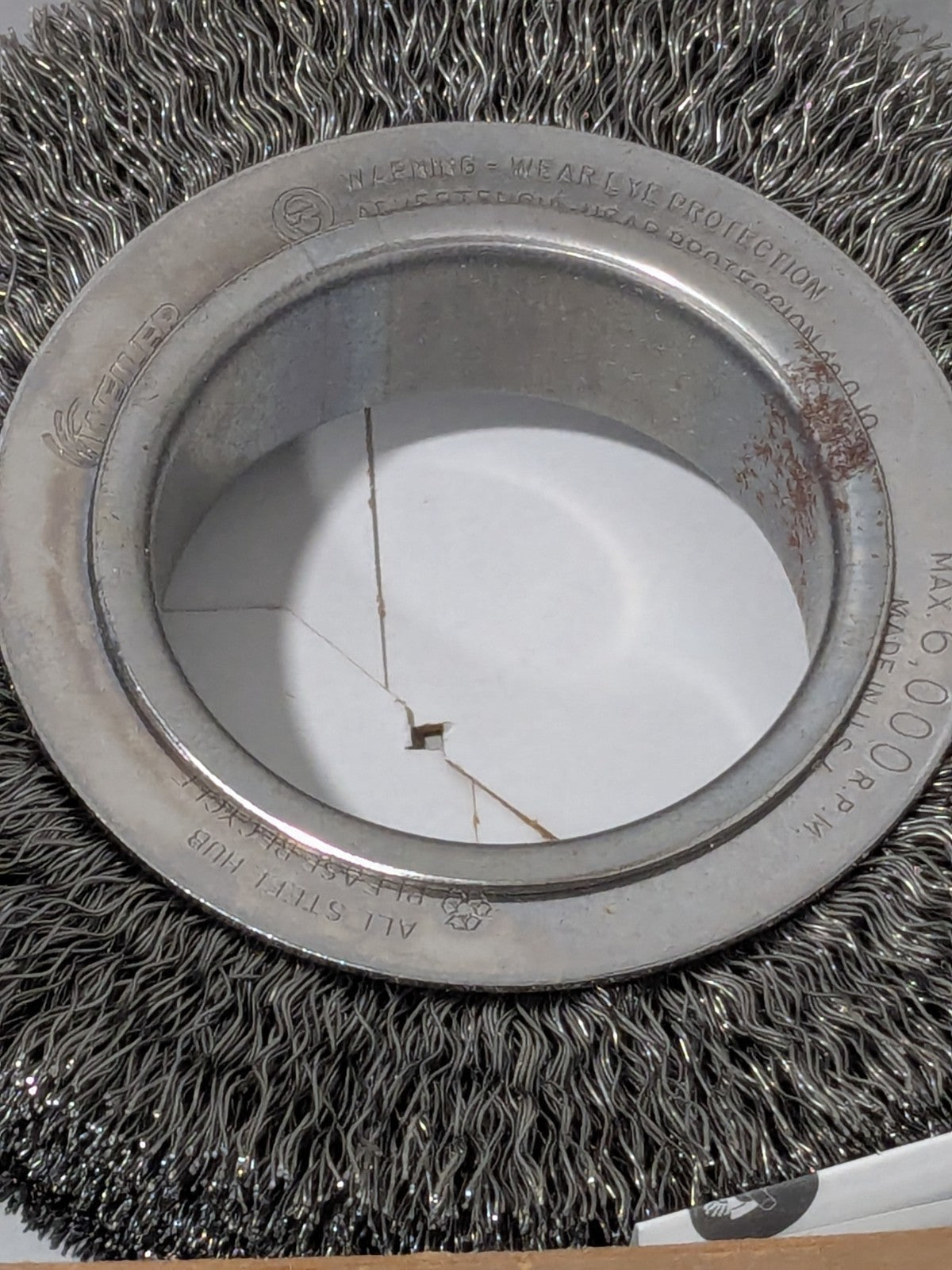 Weiler Wheel Brush: 4-1/2" Wheel Dia, 1-1/4" Face Width, 0.0140" Wire Dia 03020