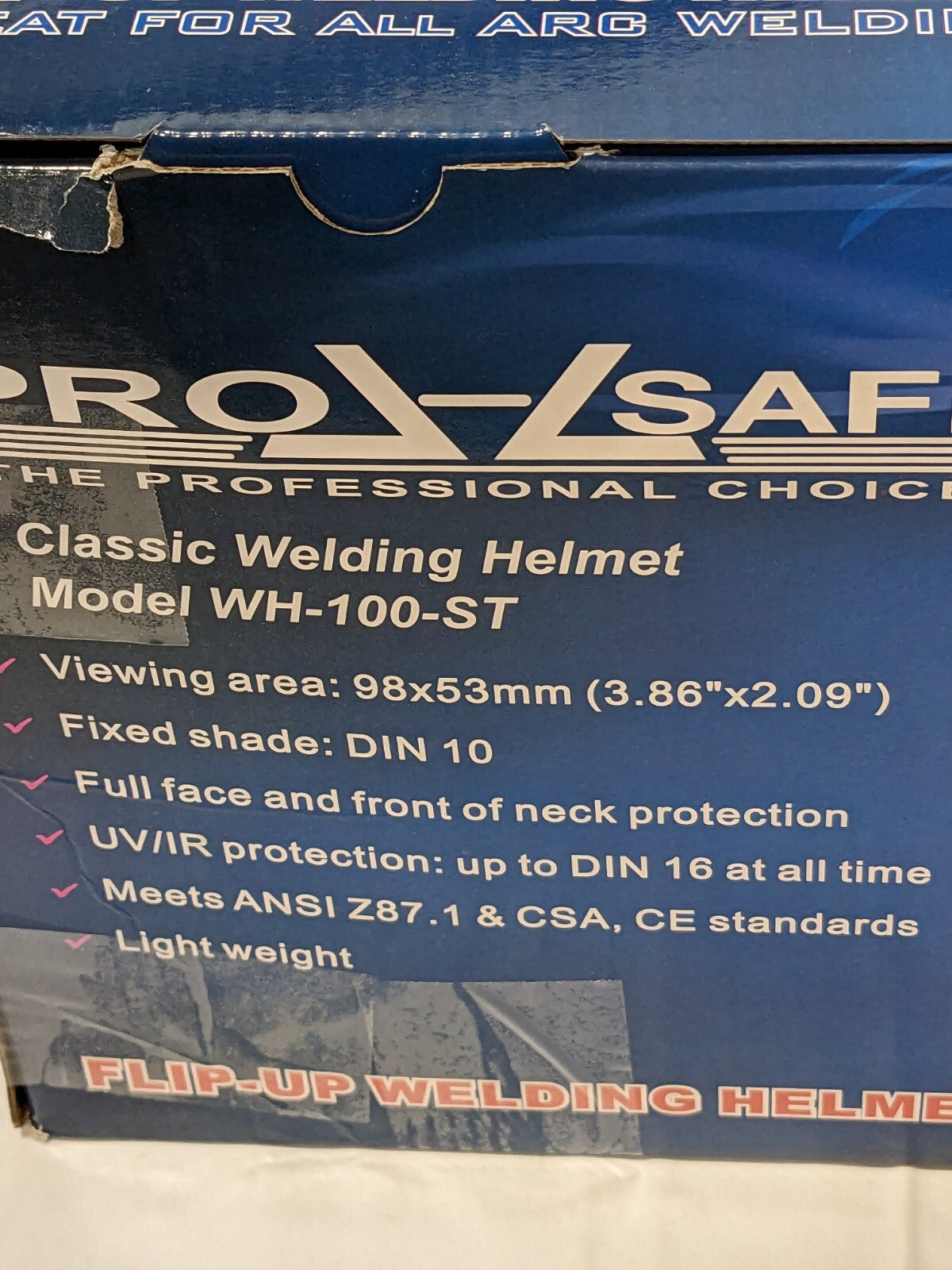PRO-SAFE Welding Helmet: Black, Nylon, Shade 10 WH-100-ST