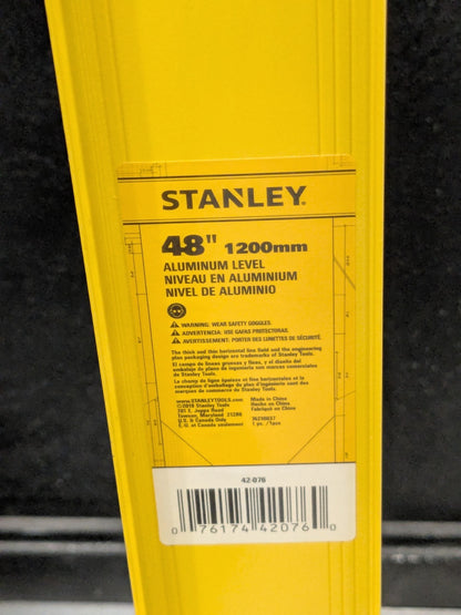 Box of 5 Stanley 48" Long 3 Vial I-Beam Level 42-076