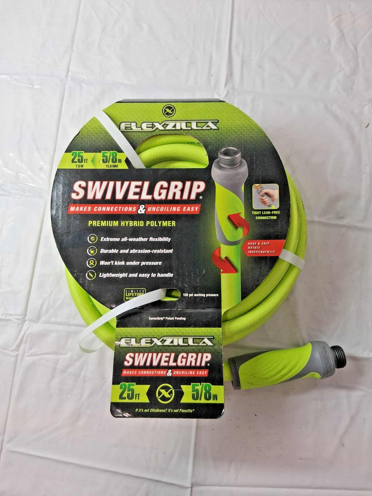 Legacy Thread Green Hybrid Polymer Garden Hose 25ft 3/4" GHT 150 psi HFZG525YWS