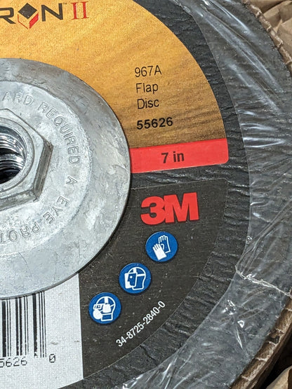 3M Flap Disc: 7" Dia, 40 Grit, Premium Ceramic Alumina, Type 29 Qty 4 7010363298