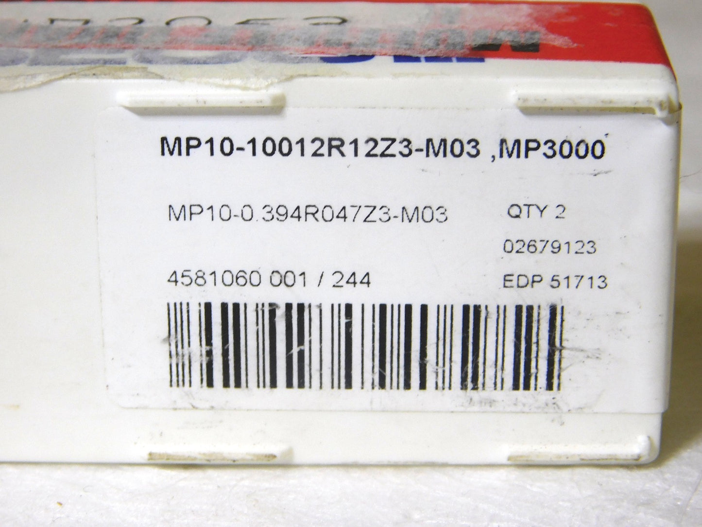 Seco Carbide Milling Tip Insert MP10-10012R12Z3-M03 Grade-MP3000 Qty 2 51713