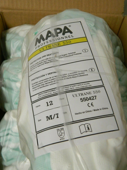 MAPA Ultrane 550 Polyurethane Gloves SZ M7 9" Smooth Grip Qty 96 550427
