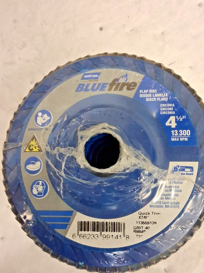 Norton Flap Discs QTY10 4-1/2" Dia 7/8" Hole Type 27 66623399141