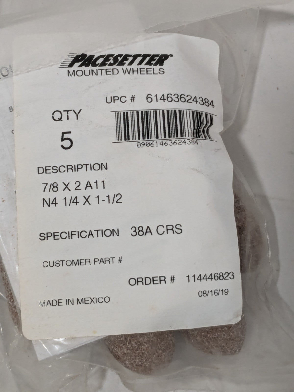Norton Mounted Point: 2" Thick, 1/4" Shank Dia, A11, 36G Qty 10 61463624384