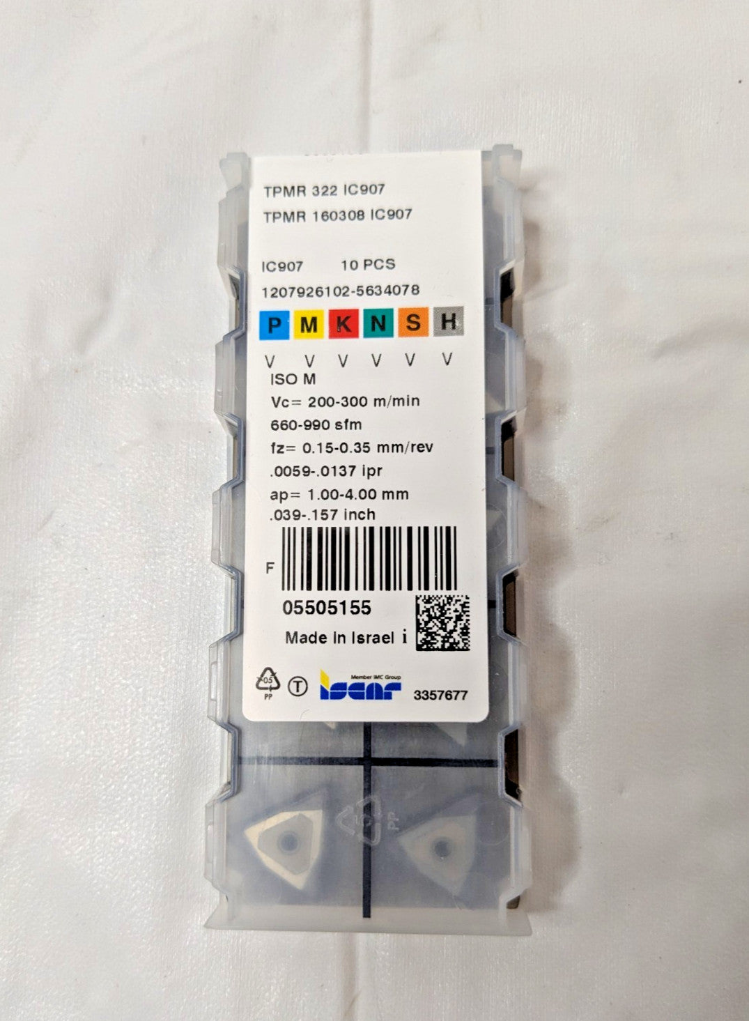 Iscar Carbide Turning Inserts TPMR 322 IC907 QTY 10 Pcs 5505155