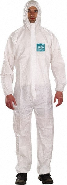 Ansell Rain & Chemical-Resistant Coveralls: SZ M Qty 20 WH18-B-92-111-03