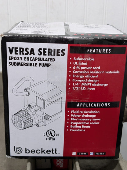 BECKETT 115 V Submersible Pump 6 ft. Cord with Plug G325A INCOMPLETE