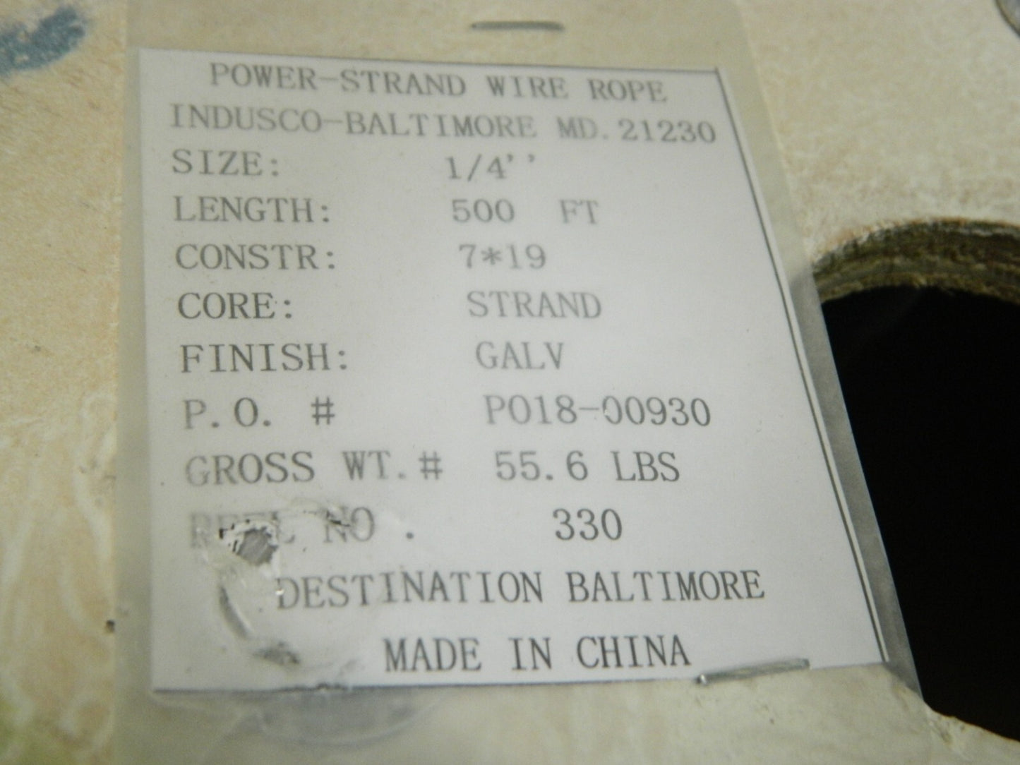 Work Smart Galvanized Steel Wire Rope 1/4" Diam 7,000 Lb Breaking Strength