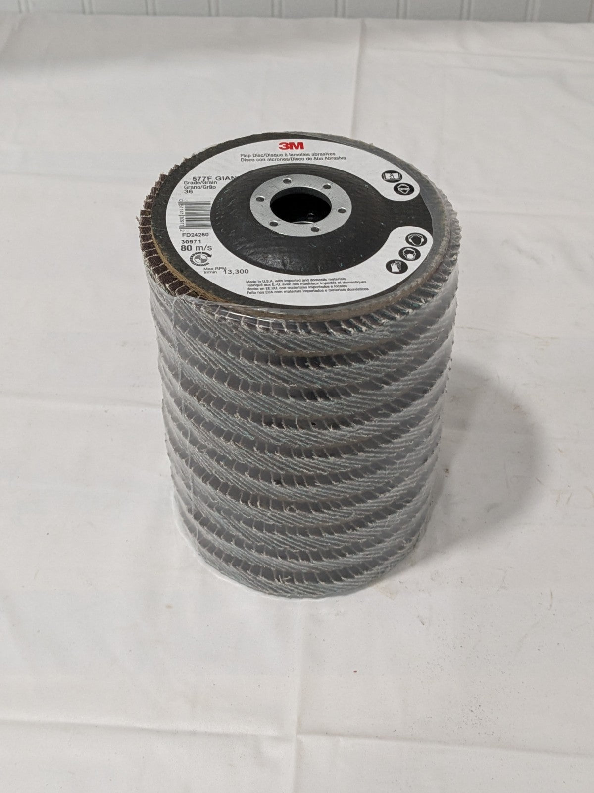 3M Flap Disc: 4-1/2" Dia, 36G, Zirconia Alumina, Type 27 Qty 10 7010308897