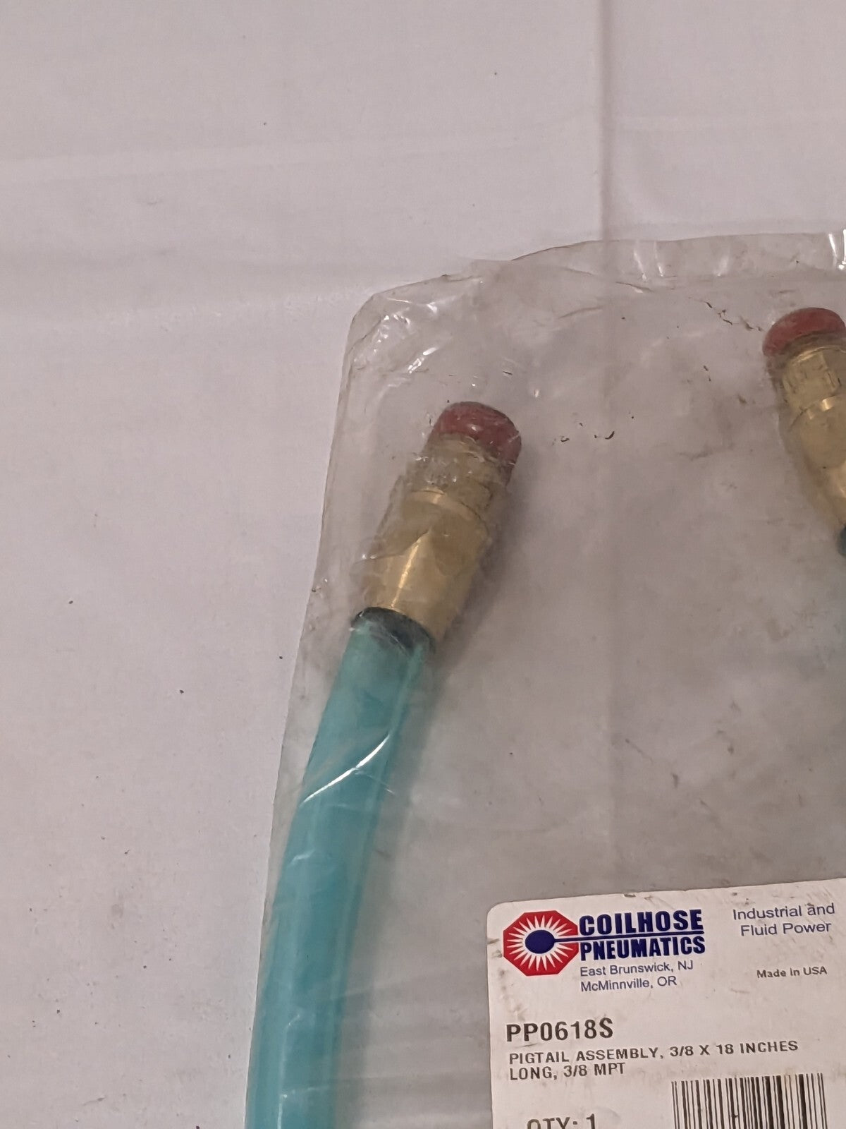 COILHOSE PNEUMATICS Lead-In Whip Hose: 3/8" ID, 1-1/2' PP0618S