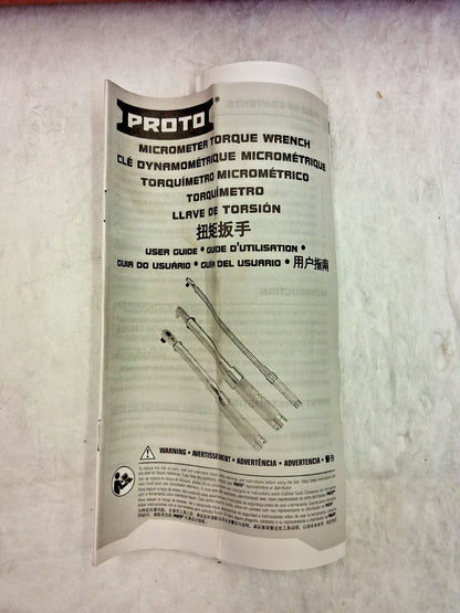 Proto Micrometer Torque Wrench 3/4" Drive Foot Pound J6020AB