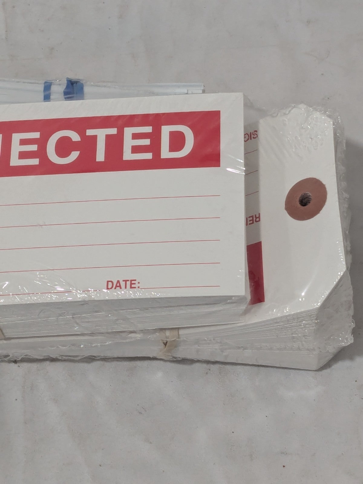 "Rejected" Tag: Rectangle, 2-7/8" High, 6-3/4" Wide, Paperbo