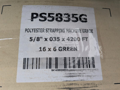 Machine Grade Polyester Strapping Green 4200 FT. x 5/8 IN. x 0.035 IN. PS5835G
