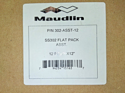 Maudlin Products 12 Piece SS Shim Stock Sheet Assortment 0.001 to S302-ASST-12