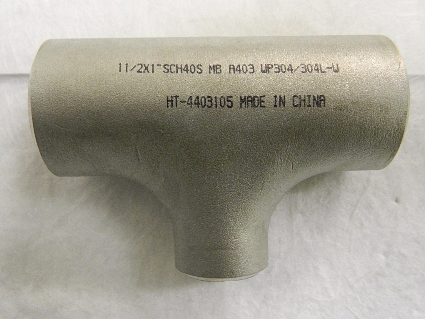 Merit Brass 1-1/2 x 1" 304L Stainless Steel Pipe Tee  04406-2416