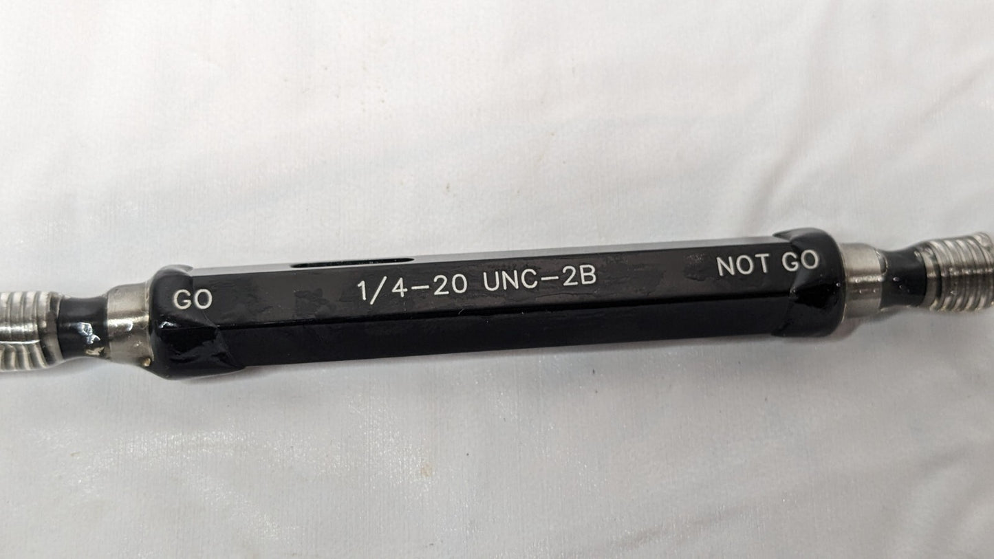 SPI Plug Thread Gage Double End Go & No Go 1/4"-20 UNC-2B W/Certs 34-375-6