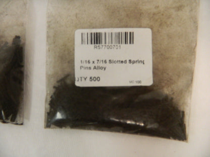Pro 1/16" Diam x 7/16" Long Slotted Spring Pin Lot of 2500 Pins R57700701