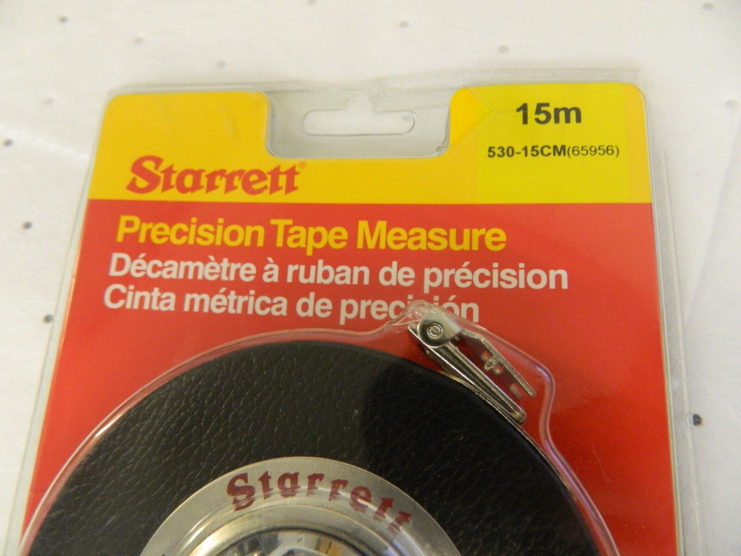 STARRETT Tape Measure: 49' Long, 3/8" Width, Yellow Blade 65956