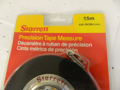 STARRETT Tape Measure: 49' Long, 3/8" Width, Yellow Blade 65956